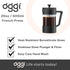 Oggi Borosilicate Glass French Press Coffee Maker (20oz)- 5 Cup Capacity, Coffee Press, Single Serve Coffee Maker, Stainless Steel Lid & Plunger, ...
