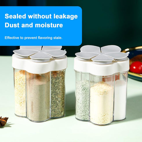 2pcs Travel Spice Container ?5 in 1Portable Camping Seasoning Shaker?Clear Plastic Condiment Bottle for Travel?Camper, Hiking, BBQ, Picnicn....