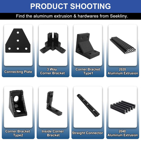 24pcs 2020 Aluminum Extrusion Connector Corner Bracket Joining 2020 Hardware T-Slotted Accessories V-Slot with Screws for 8020 Aluminum Profile 3D...