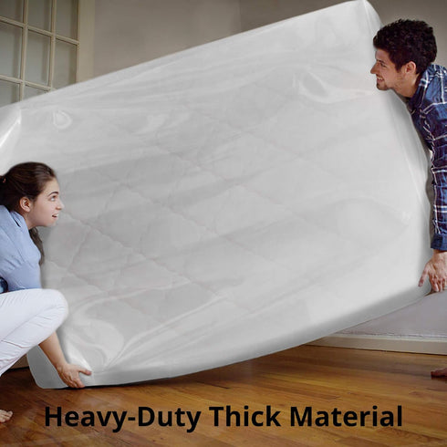 Queen Mattress Bag for Moving Storage Cover - 4 Mil Heavy Duty Thick Plastic Wrap Protector Reusable Bags Supplies...