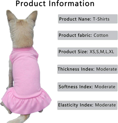 Dog Skirt Shirts, Puppy Dresses for Small Dogs Girls, Pet Clothes Doggy Apparel, Comfortable Summer Shirt Beach Wear Clothing, Outfits for Medium ...