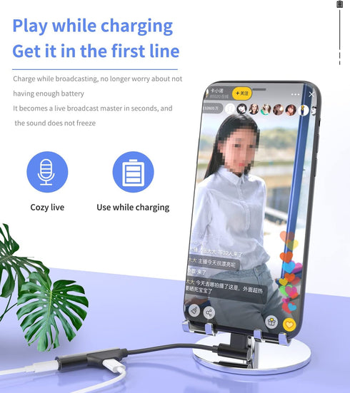 Iphone Adapter Lightning to 3.5mm Headphone AUX Jack Audio Dongle Cable Charge 2 in 1 Splitter(2pack) MFI Certified Compatible With 7 8 X XR XS 13...