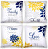Tatuo 4 Pcs Flower Pillow Covers Square Fall Pillow Cushion Cases 18x18 Inch, Family Faith Hope Love Words Decorative Spring Summer Cushion Case f...