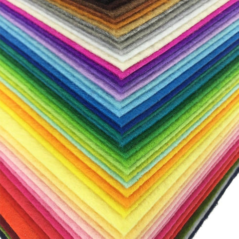 42pcs Felt Fabric Sheet 4"x4" Assorted Color DIY Craft Squares Nonwoven 1mm Thick...