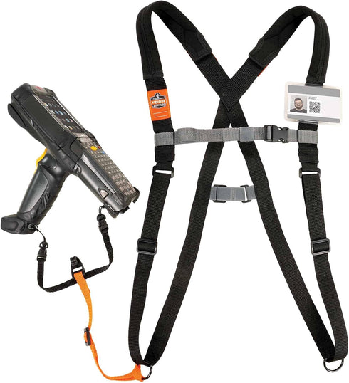 Ergodyne Squids 3138 Barcode Scanner Padded Harness, Tethering Lanyard for Bar Code Scanners, Breakaway Design , Black , Small...