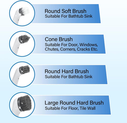 KALIMO 4 in 1 Electric Cleaning Brush with 4 Interchangeable Heads Mini Wireless Portable Sonic Scrubber Electric Spin Oscillating Power Tool for ...