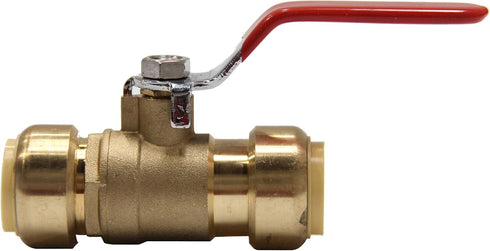 (Pack of 2) EFIELD 1/2 Inch Push-Fit Full Port Ball Valve for Hot and Cold Water with a Disconnect Clip,Brass UPC Certified...