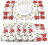 AerWo 6Pcs Christmas Holiday Placemats, Embroidered Poinsettia Christmas Table Place Mats for Christmas Dinner Christmas Table Decorations 11 × 17...