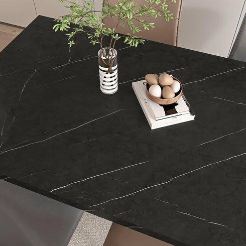 Matte Marble Black Contact Paper Peel and Stick Black Wallpaper for Bathroom Vinyl Waterproof Marble Black Contact Paper for Countertops Kitchen C...