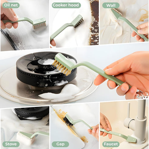 10Pack Kitchen Cleaning Brush Set,Deep Clean Gas Stove Brass Brush, Kitchen Sink Nylon Brushes,Cooktop Scraper,Stiff Bristles Rust Removing and Du...
