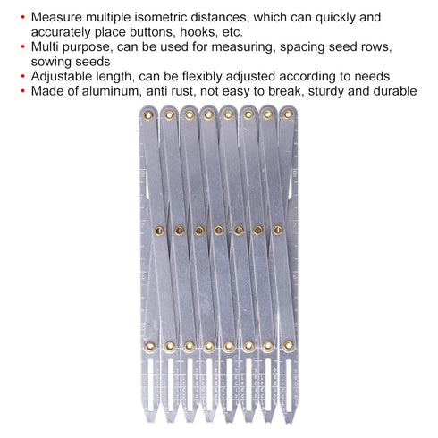 Sewing Ruler, Aluminum Crafting Sewing Gauge Ruler Seam Guide Ruler Seam Gauge Sewing Supplies DIY Adjustable Length for Buttons, Pleats & Crafts...
