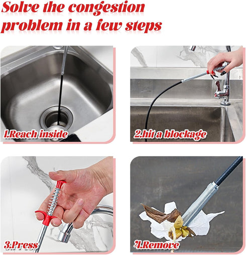 2 Pack Flexible Plumbing Grabber Claw Pick Up Reacher Tool,Sewer Cleaning Hook,4 Claws Bendable Hose Pickup Reaching Assist Tool for Litter Pick, ...
