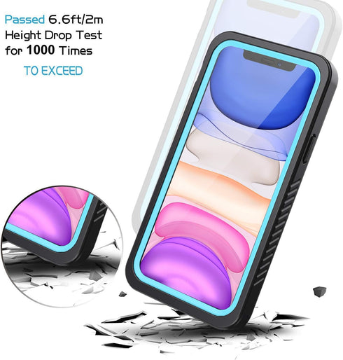 Lanhiem for iPhone 11 Pro Max Waterproof Case, 360 Full Body Protection Underwater Dirtproof Shockproof Clear Cover with Built-in Screen Protector...