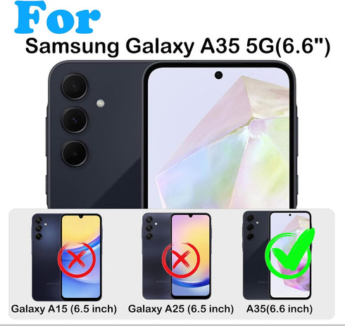 for Samsung Galaxy A35 5G Case with Belt Clip Holster,Built-in Screen Protector,Heavy Duty Shockproof Drop Protection Military Grade Durable Phone...