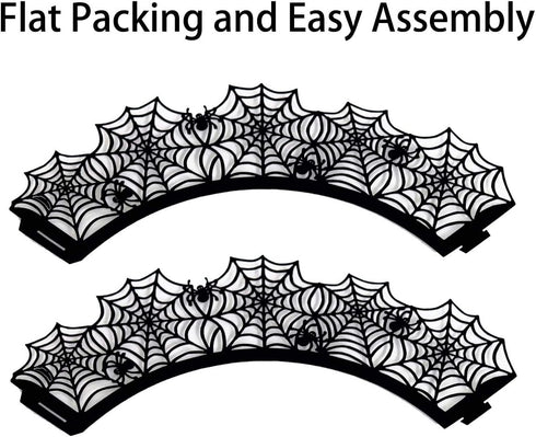 50 Pcs Spiderweb Cupcake Wrappers - Black Laser Cut Liners for Halloween Theme Party Decorations...