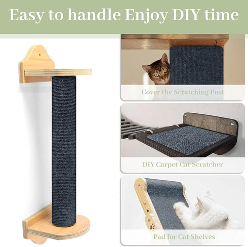 Cat Scratch Mat,Trimmable Self-Adhesive Cat Scratch Furniture Protector Cat Scratching Post Carpet Covered 78.7"x15.8" Cat Couch Protector from Ca...