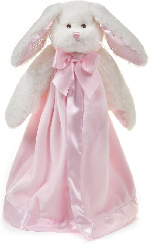 Bearington Baby Bunny Snuggler - 15 Inch Pink Rabbit Plush Stuffed Animal Security Blanket Lovey for Babies - Bunny Lovey Plush Blanket...