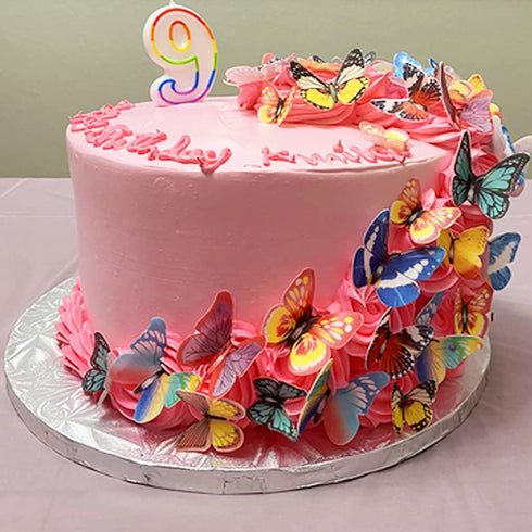 GEORLD 48Pcs Edible Cupcake Toppers Cake Butterfly Decoration Birthday Party Mixed Size & Colour...