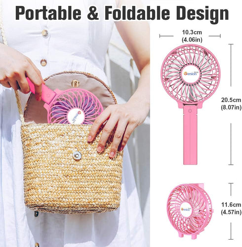 VersionTECH. Mini Handheld Fan, USB Desk Fan, Small Personal Portable Table Fan with USB Rechargeable Battery Operated Cooling Folding Electric Fa...