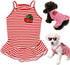 Dog Shirt Striped Skirt Pet Dress Clothes, Puppy T-Shirts Soft Costumes, Puppy Apparel Print Vest Outfits for Small Medium Dogs and Cats Princess ...