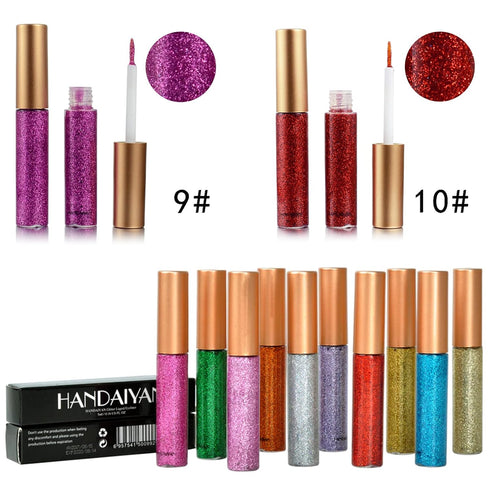Glitter Eyeliner,Purple Giltter Eyeliner, Long-lasting Waterproof Eyeliner Eye Glitter Makeup, Silver, Gold, Pink Green High-pigmented Colorful Gl...