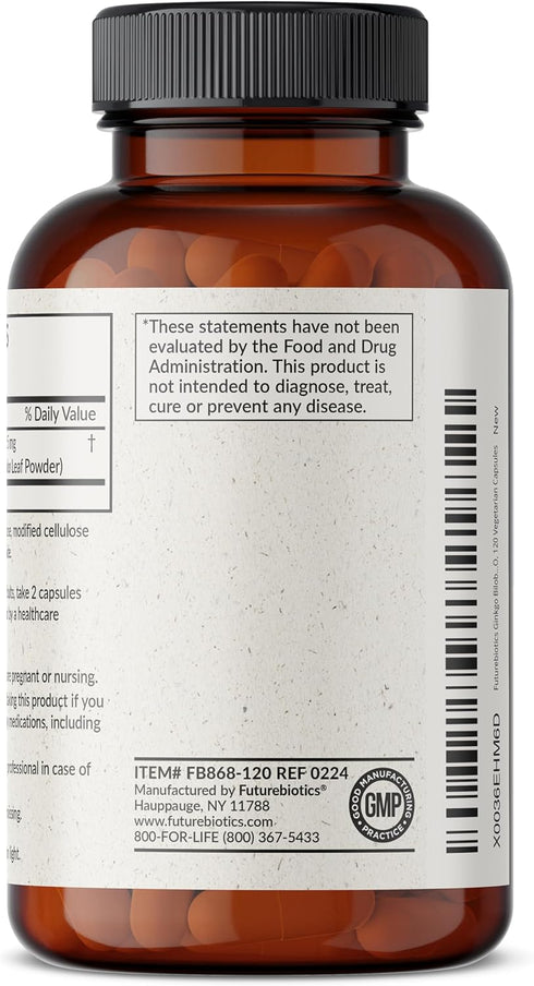 Futurebiotics Ginkgo Biloba 500mg Extra Strength - Non-GMO, 120 Vegetarian Capsules...