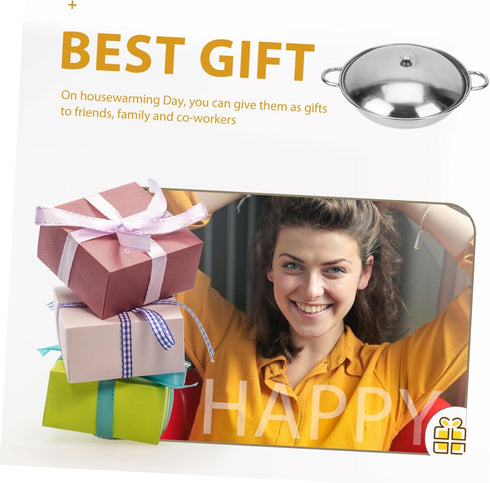 Zerodeko 1 Set Stainless Steel Griddle Chinese Wok Asian Noodles Saute Pan with Lid Korea Noodle Ramen Pot Non Stick Skillet Stainless Steel Saute...