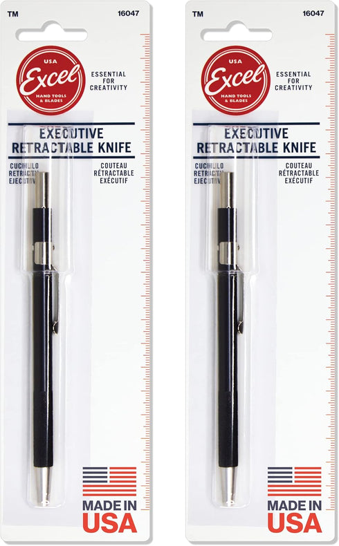 Excel Blades Retractable K47 Pen Knife 2-Pack – Precision Craft Knife with #65 Angled Blade for Scrapbooking, Stencils & Detail Cutting – Lightwei...