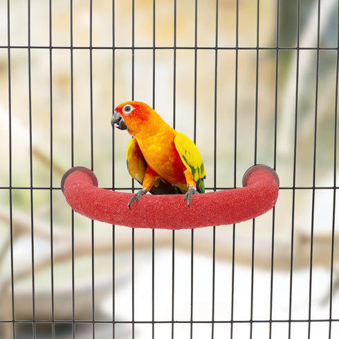 Bird Perches Parrot Cage Perch Rough Surface Perch Stand for Parakeets Budgies Cockatiels Conures Lovebirds (Small (Red)...