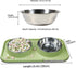 Cat Bowls for Food and Water,Premium Removable Stainless Steel Double Bowls with Non-slip Bottom,Elevated Stand for Pet and Small Dog,Non-Spill Ca...