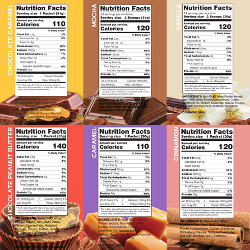 Chike High Protein Iced Coffee Sampler Pack, 20 G Protein, 2 Shots Espresso, 1 G Sugar, Keto Friendly and Gluten Free, 6 Single Serve Packets...
