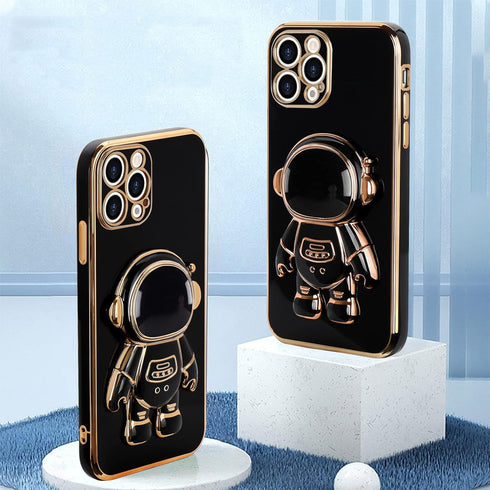 Compatible with iPhone 13 Pro Case Cute, 3D Astronaut Stand Shockproof Camera Protection Space Kickstand Soft Plating Cover for Apple iPhone 13 Pr...
