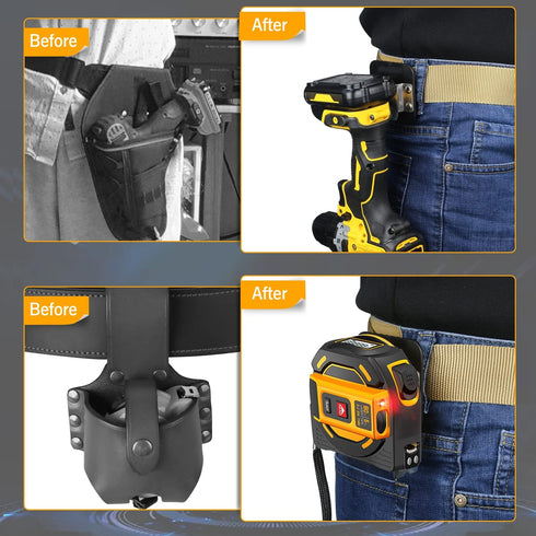 TOPOWN Tactical Cordless Power Tool Belt Clip EDC Belt Tool Holster, Tape Measure Clip for Pocket, Drill Impact & Tape Measure Holder Clip On Belt...