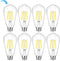 8 Packs Dimmable E26 LED Bulbs 60W Equivalent 6W 850 Lumens Vintage LED Edison Bulbs, ST58 5000K Daylight White Edison Light Bulbs, Antique LED Fi...