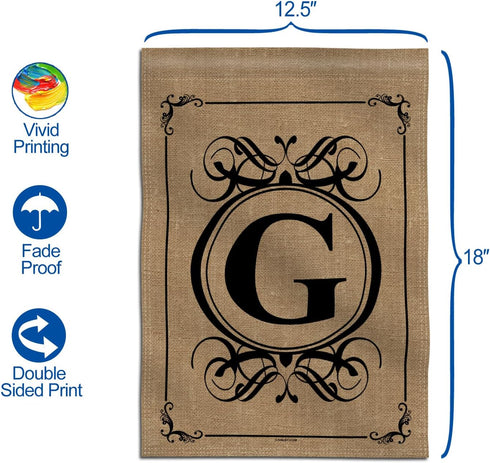 Anley Classic Monogram Letter G Garden Flag, Double Sided Family Last Name Initial Yard Flags - Personalized Welcome Home Decor - Weather Proof & ...