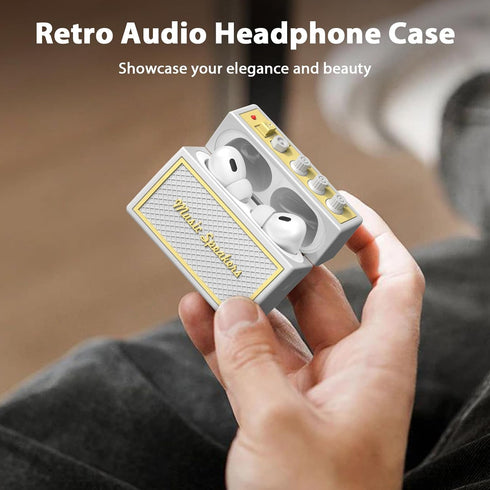 AirPods Pro 2nd Generation Case Cover with Cleaner Kit, Airpod pro case Guitar amp Retro Audio Design Soft Silicone Protective Cover for AirPods P...