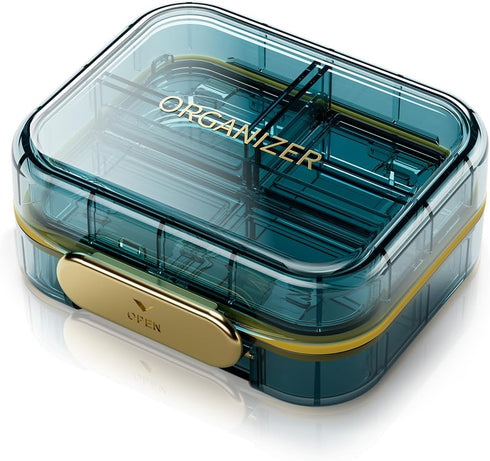 Portable Travel Pill Organizer with 7 Compartments - Perfect Weekly Pill Case Waterproof Pill Box for Daily Vitamins and Medicine, Small Pill Cont...
