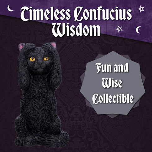 Nemesis Now Three Wise Felines Black Cat Figurines, Ancient Wisdom Decor, Hand-Painted Resin Collectibles, 8.5cm...