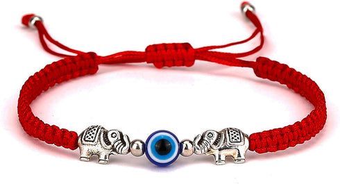 Evil Eye Lucky Pendant Bracelets Anklet Red Rope Cord Thread Braided Amulet Family Couple Friendship Adjustable Elephant Butterfly Sun Bracelets f...