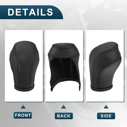 Gear Shift Knob Cover for Buick Lacrosse 09-12 with Black Stitches Durable | Interior Transmission Shifter Boot Lever Cover Black Faux Leather 1 P...