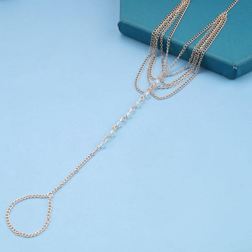 Gold Chain Ankle Bracelet Dainty Cuban Link Chain Multilayer Anklet Crystal Beads Foot Jewelry for Women Teen Girls...