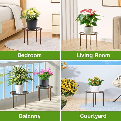 Plant Stand Plant Holder: Anti-rust Metal Flower Pot Stand - indoor outdoor Flower Rack - Single Display Rack Bronze for Home and Courtyard....