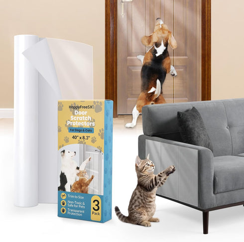 3-Pack Anti Cat Scratch Furniture Protector from Cats Scratching - 3 x 40" x 8.2" Door Protector from Dog Scratching, Door Protector from Dog & Ca...