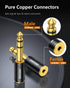 ANDTOBO 1/4''(6.35mm) Male to 1/8'' (3.5mm) Female Stereo Audio Jack Pure Copper Adapter for Headphone, Amp, 1 Pack-Black...