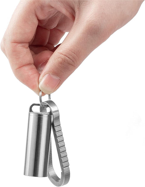 TISUR Portable Pill Cases, Metal Titanium Pill Holder Pocket Pill Box Keychain Waterproof Pill Bottle Medicine Organizer Case Container for Travel...