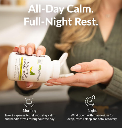 BIOptimizers Magnesium Breakthrough Supplement 4.0-7 Forms of Mg: Glycinate, Malate, Citrate, and More - Natural Support for Sleep and Cognitive F...