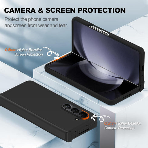 Migexxkj for Samsung Galaxy Z Fold 5 Case with Hinge Protection,Full Body Protective Cover Hard PC Ultra Slim Anti-Scratch Shockproof Lightweight ...
