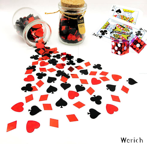 Werich Casino Poker Confetti Night Club Metallic Foil Table Scatters Confetti Party Wedding Birthday Baby Shower Bridal Shower Festival Theme Part...