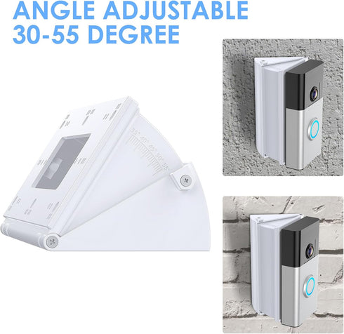 RIOVO Adjustable 30 to 55 Degree Doorbell Angle Mount Compatible with Video Doorbell 1st / 2st / 3st / 4st / (2020 Release), Replacement Angle Adjustment Adapter Mounting Bracket Wedge Kit