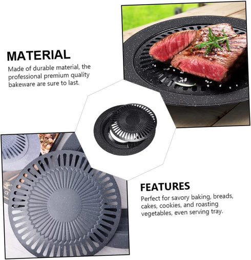 Portable Gas Stove Iron Baking Pan Baking Dishes for Oven Korean Bbq Grill Pan Table Bbq Plate Kabob Grill Roasting Pans for Ovens Korean Grill Pa...